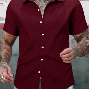 MEN'S EXCLUSIVE HEVY COTTON COD ROY MAROON SHIRT