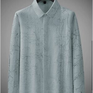 MEN'S EXCLUSIVE GREY COTTAN FABRIC ITALIAN CRUSH SHIRT