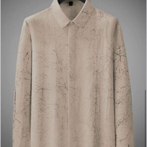 MEN'S EXCLUSIVE OFF WHITE COTTAN FABRIC ITALIAN CRUSH SHIRT