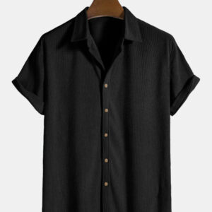 MEN'S EXCLUSIVE HEVY COTTON COD ROY BLACK SHIRT