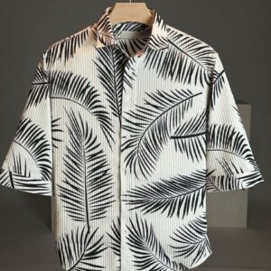 ELEGANT IMPORTED DOUBLE CLOTH  PRINTED FABRIC DOWNSHOULDER 3/4 SLEEV SHIRT