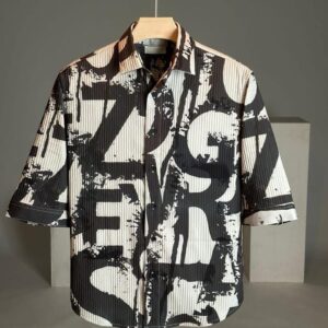 CRAZY IMPORTED DOUBLE CLOTH  PRINTED FABRIC DOWNSHOULDER 3/4 SLEEV SHIRT