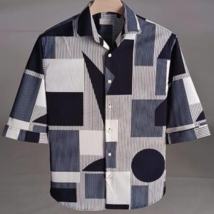 AWESOME IMPORTED DOUBLE CLOTH  PRINTED FABRIC DOWNSHOULDER 3/4 SLEEV SHIRT