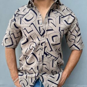 MEN'S EXCLUSIVE HEVY COTTON PRINTED DOWNSHOULDER STYLISH SHIRT