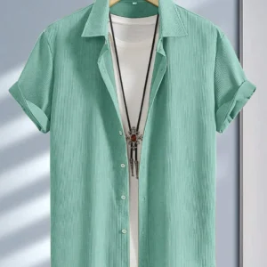 MEN'S EXCLUSIVE HEVY COTTON COD ROY LIGHT GREEN SHIRT